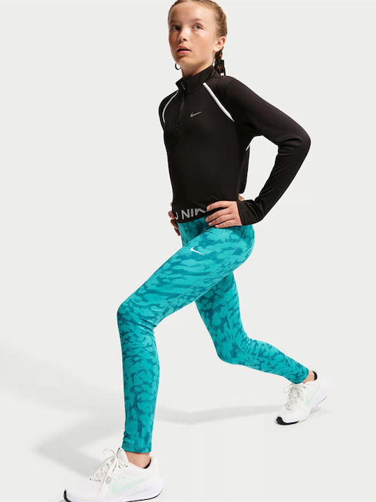 Kinderleggings Sport Lang Dri-Fit Blau Pro