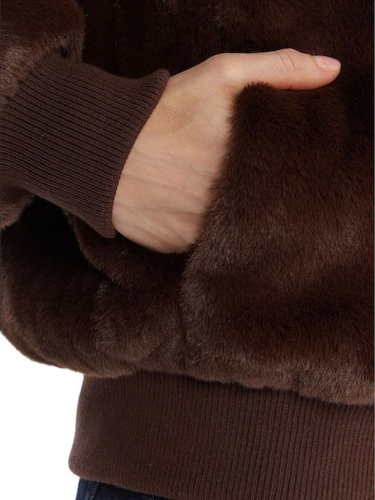 Kurze Damenpelz Faux Fur