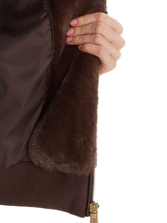 Kurze Damenpelz Faux Fur
