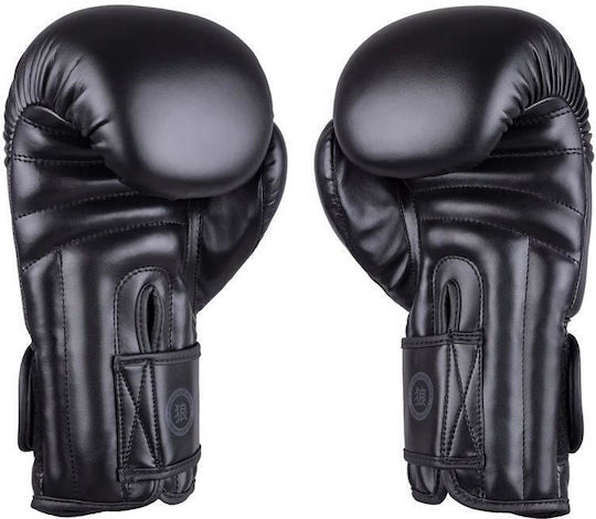 Okami Boxing Gloves Made of Synthetic Leather for Competition Black