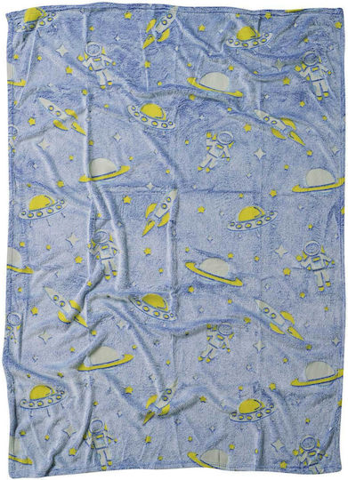 Das Home Одеяло Детски пелени за пелени Флийс Син Blue 80x110см.