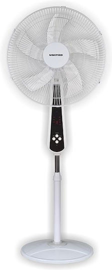 United USF-696 Ventilator Pe Piedestal 70W Diametru 45cm Cu Telecomandă Alb