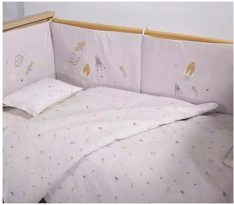 Nef-Nef Homeware Universe Baby Sheets Set Crib Cotton Gray 120x170cm 3pcs