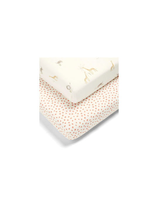 Mamas & Papas Baby Sheets Set Crib Cotton Beige 70x142cm 2pcs