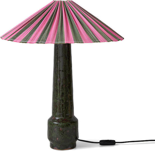 HK Living Table Lamp LED with Shade and Green Base