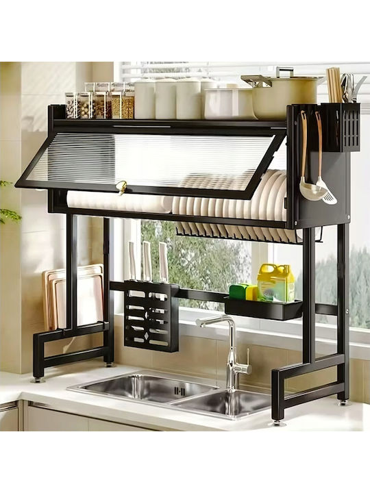 Verk Group Отцедник за мивка от inox Черен 63x24x28cm