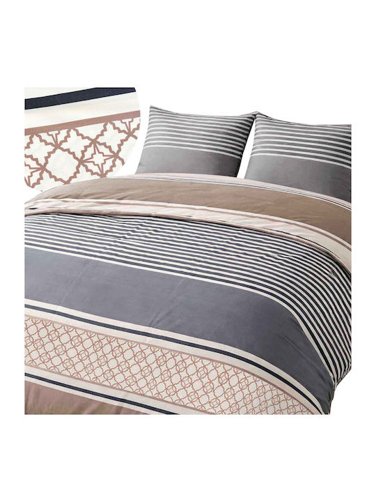 Darymex Darymex Bettbezug Baumwolle 140x200cm Einzelbett mit Kissenbezug Grau Braun