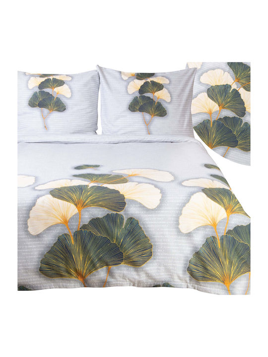 Darymex Cotton Duvet Cover Set 220x200cm Double With 2 Pillowcases Light Grey With Sheets