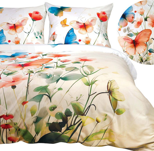 Darymex Super Double Set 220x200cm Spring Flowers And Butterflies