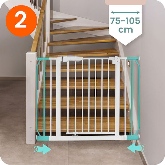Nukido Ușă de siguranță Montaj simplu din Metal în Culoare Alb 105x78cm 1buc