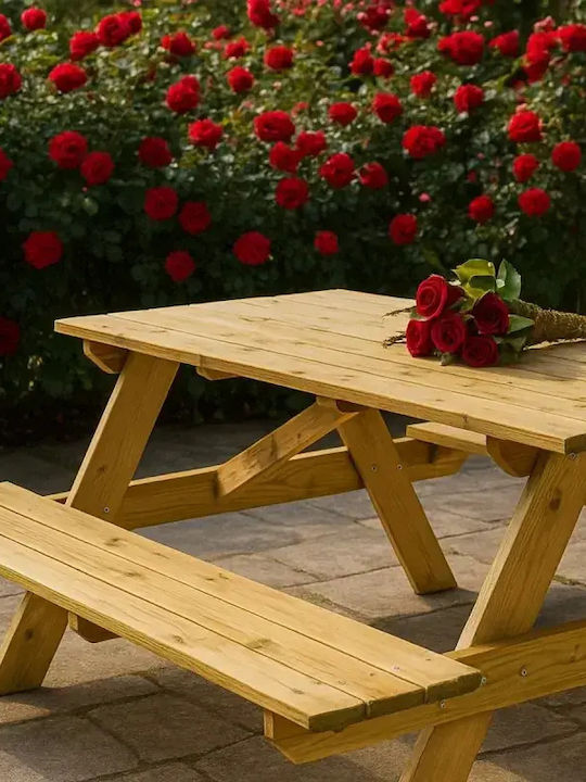 Ξύλινο Τραπέζι Εξωτερικού Χώρου 150x150x74εκ.