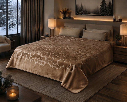 Kraft World Velvet Blanket Double 220x240cm Mocha BLNKT-EMMOD-Mocha