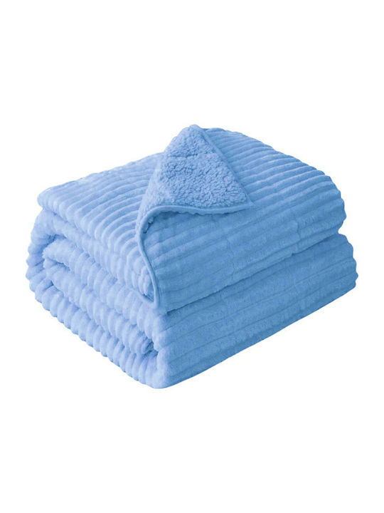 Kraft World Sherpa Decke Übergröße 220x240cm Hellblau RIGE-Hellblau