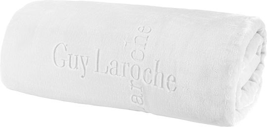 Guy Laroche Лого Одеяло Кадифе Едно 160x220см Ice