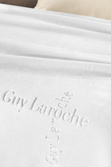 Guy Laroche Лого Одеяло Кадифе Едно 160x220см Ice