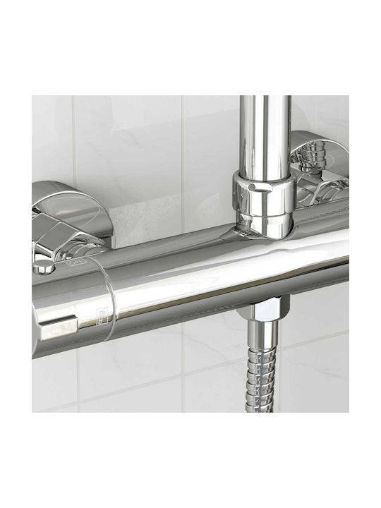 vidaXL Eingebaute Wasserhähne Mischbatterie & Brausegarnitur für Dusche Silber