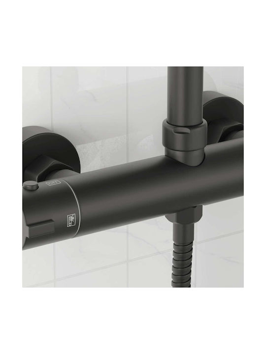 vidaXL Eingebaute Wasserhähne Mischbatterie & Brausegarnitur für Dusche Schwarz