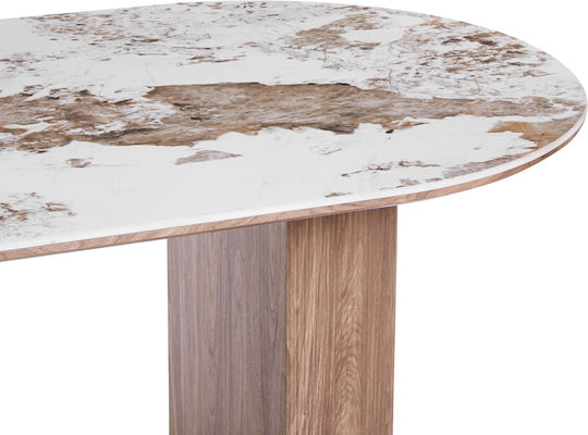 Marblex Masă Ovală Pentru Sala De Mese Cu Suprafață Ceramică Pandora 210x100x77cm