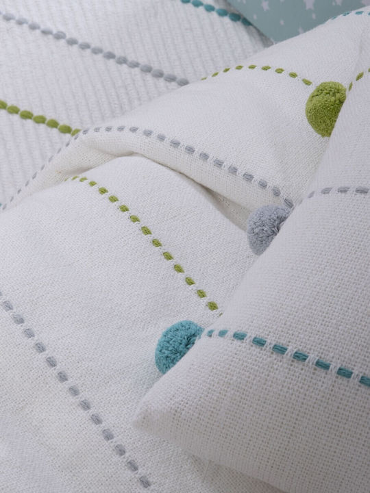 Nef-Nef Homeware Παιδικό Διακοσμητικό Μαξιλάρι Life Line Aqua/Lime 35x35εκ.
