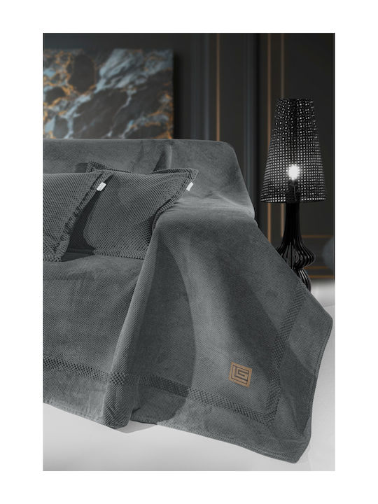 Guy Laroche Rubicon Ριχτάρι Διθέσιου Καναπέ Δύο 'Οψεων 170x250εκ. Anthracite