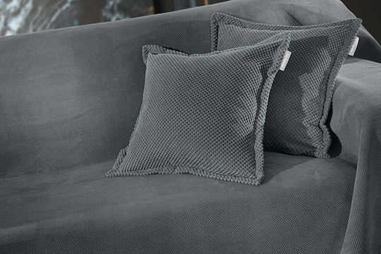 Guy Laroche Rubicon Sofa Throw 2 Seater 2 Sides 170x250cm Anthracite