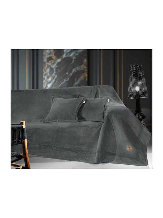 Guy Laroche Rubicon Ριχτάρι Διθέσιου Καναπέ Δύο 'Οψεων 170x250εκ. Anthracite