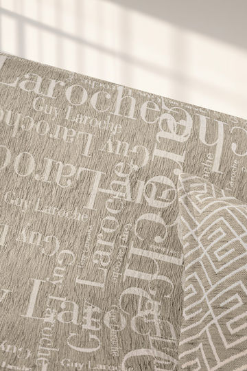 Guy Laroche Stamp Ριχτάρι Τριθέσιου Καναπέ Chenille 180x300εκ. Taupe