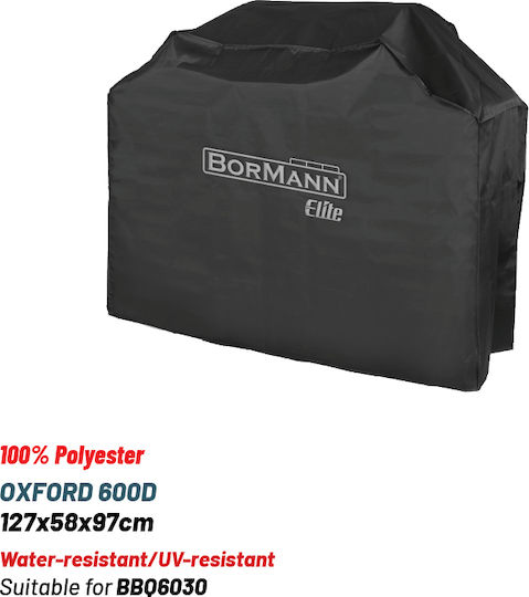 Bormann Grillabdeckung Schwarz aus Oxford mit UV-Schutz 127x58x97cm
