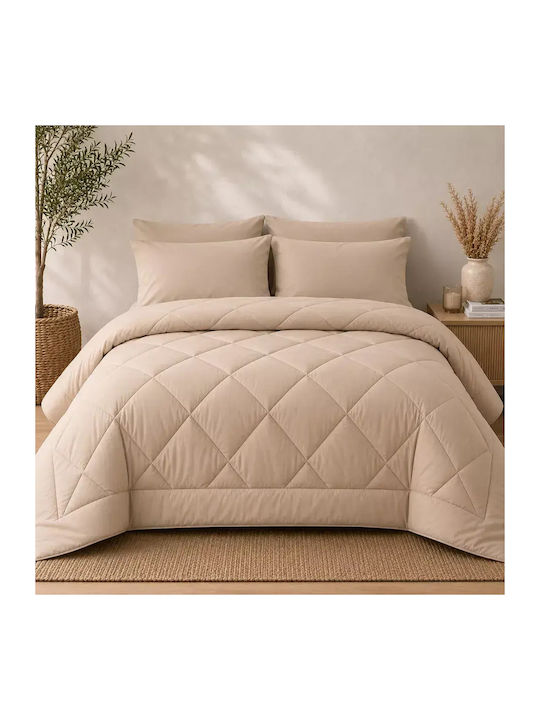 Astron Italy Übergröße Steppdecke 220x240cm Beige 350 GSM