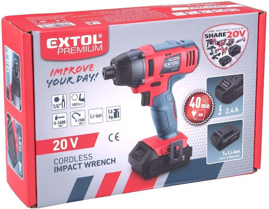 Extol SHARE20V Impact Wrench Battery 20V with Socket 1/4" & Hex
