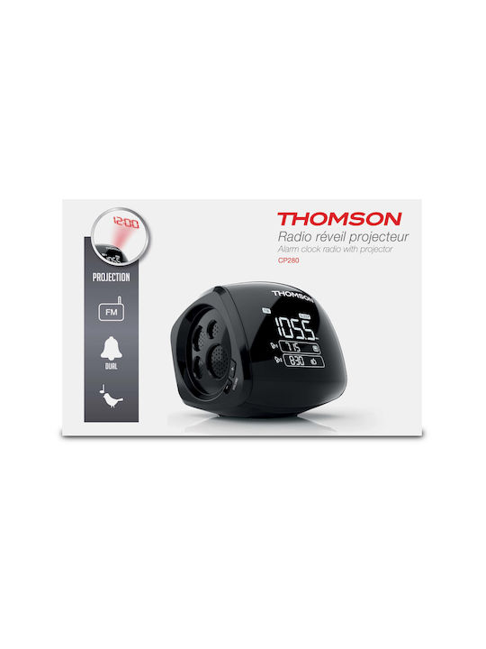 Thomson Επιτραπέζιο Ψηφιακό Ρολόι LCD με Ραδιόφωνο Μαύρο