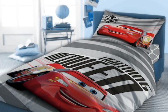 Dimcol Kinderbettlaken Set Mon Car's McQueen Rot 160x240cm