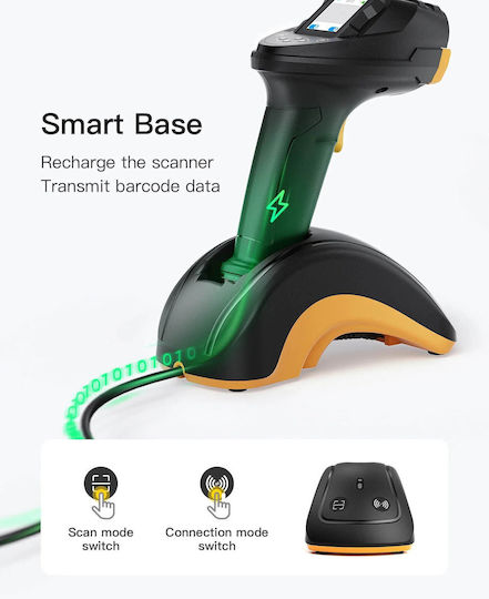 Inateck Handheld-Scanner Drahtlos mit 2D- und QR-Barcode-Lesefunktion
