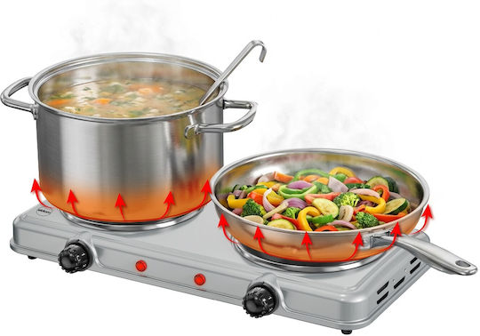 Eldom Countertop Burner Enamel Double Inox