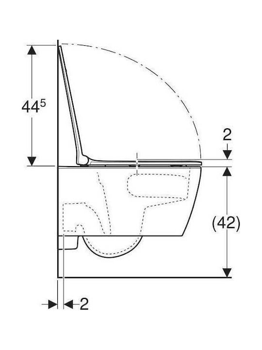 Geberit Smyle Square Wandhängende Toilette mit Schlanke Abdeckung Duroplast Sanftes Schließen Weiße