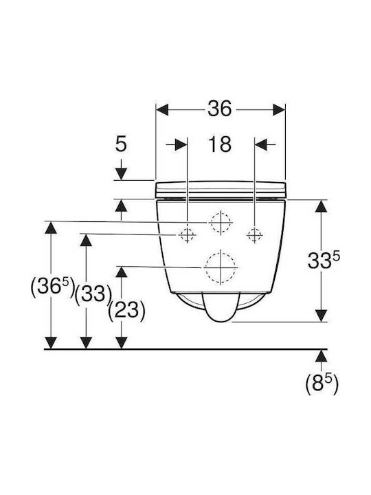 Geberit Smyle Square Wandhängende Toilette mit Schlanke Abdeckung Duroplast Sanftes Schließen Weiße