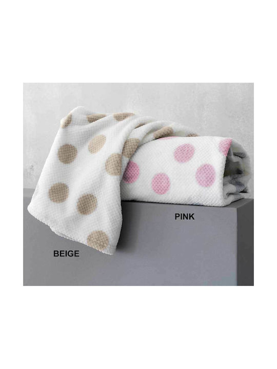 Palamaiki Blanket Fleece Dots White 160x220cm