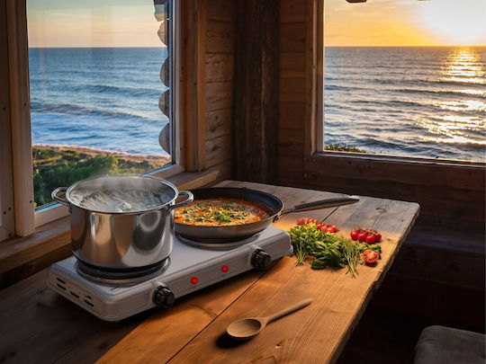 Eldom Countertop Burner Enamel Double Inox
