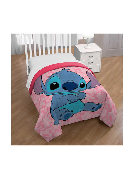 Disney Kinderdecke Einzel mit Microfaserfüllung Lilo Stitch Pink 160x240cm