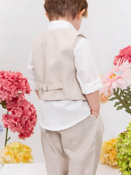 Bambolino Baptism Suit for Boy Beige