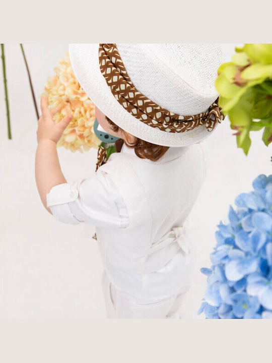 Bambolino Baptism Suit with Vest for Boy White