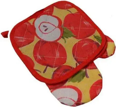 Sidirela Fruits Kitchen Glove & Pot Holder Set Fabric Yellow - Fruits 3pcs