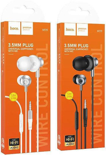 Hoco M119 In-ear Căști handsfree cu mufă 3.5mm Argintii