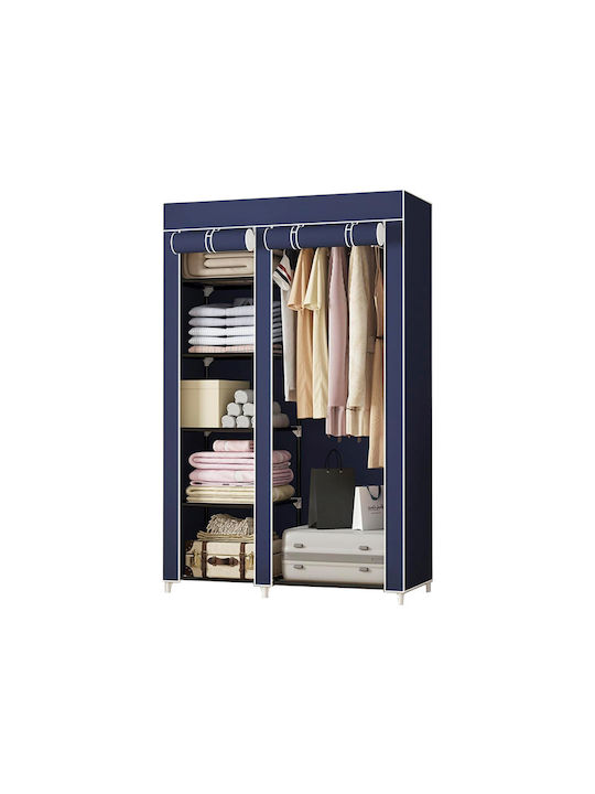 Dulap din Țesătură cu Fermoar și Rafturi în Culoare Gri 105x45x75cm