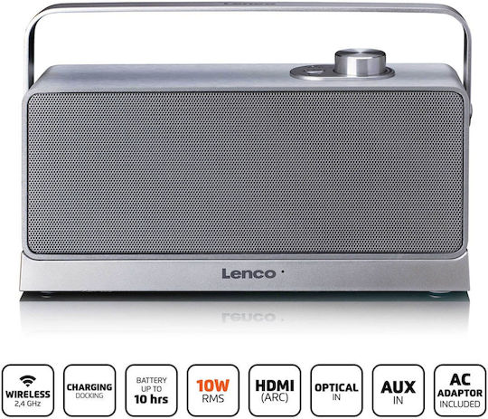 Lenco Ηχείο Bluetooth 7W Ασημί WTVS-100