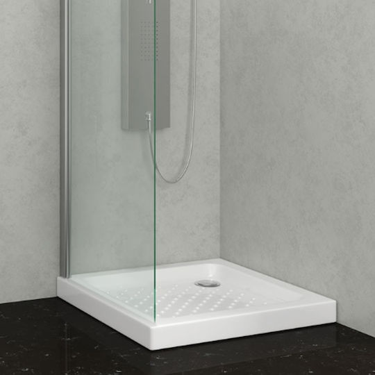Karag Porcelain 2 Τετράγωνη Πορσελάνινη Ντουζιέρα 80x80cm Λευκή