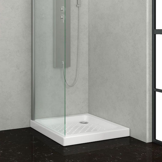 Karag Porcelain 2 Τετράγωνη Πορσελάνινη Ντουζιέρα 80x80cm Λευκή