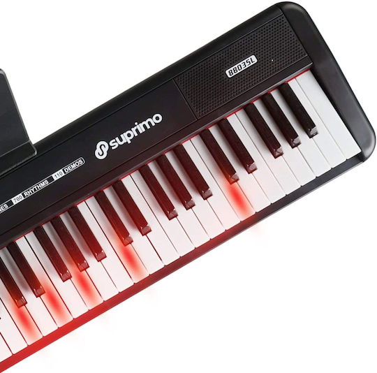 SUPRIMO SUPRIMO Tastatur 88035L mit 88 Tasten mit Gestell Schwarz