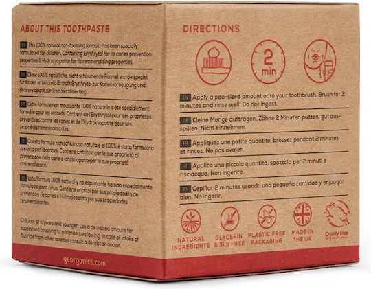 Georganics Baby Toothpaste for 3m+ with Strawberry Flavor 60ml