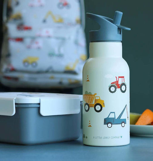 A Little Lovely Company Stainless Steel Kids' Dinner Set 0.35lt Thermal Silver